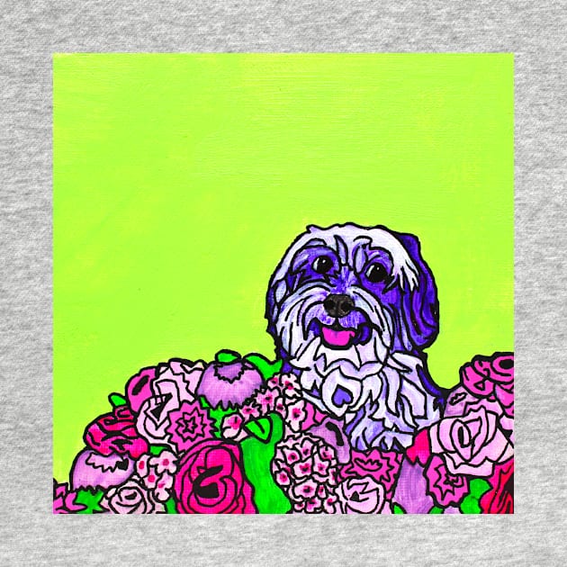 Havanese with Flowers by AmandaAAnthony